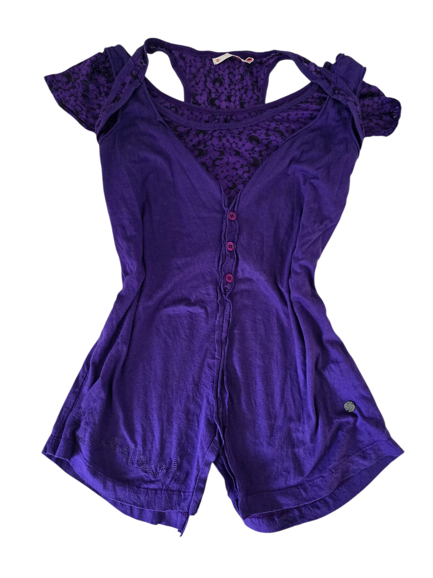 2000s vintage whimsical fitted purple top