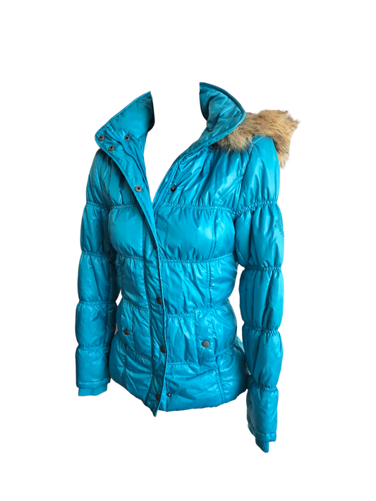 2000s vintage mcbling turquoise puffy jacket - zimfriperie