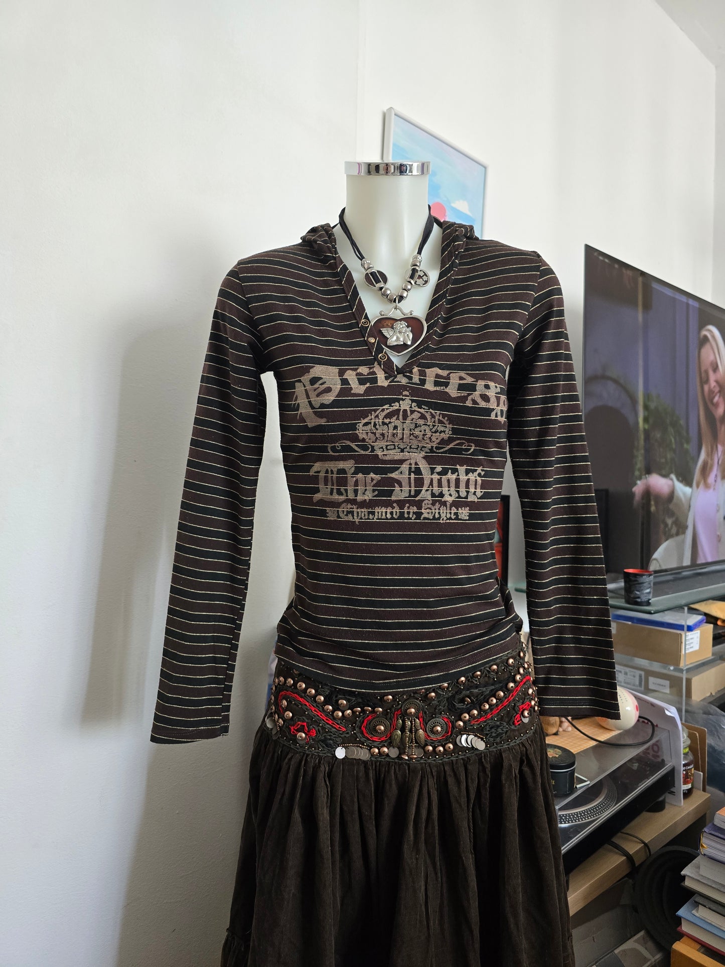 Y2k vintage striped softgrunge sweater