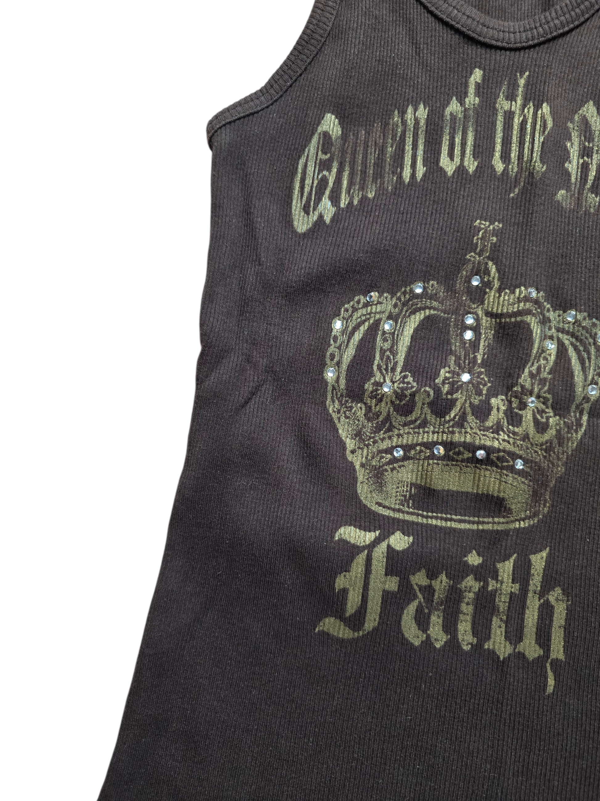 00s vintage softgrunge printed ribbed strass top - zimfriperie