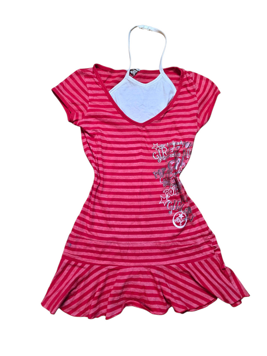 00s vintage striped indie sleaze top