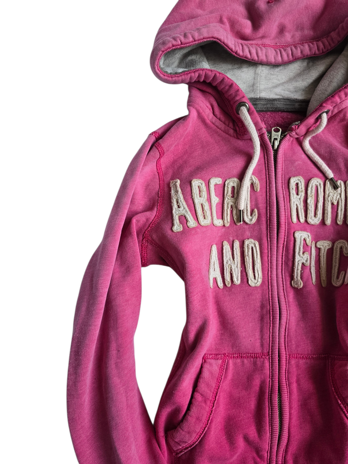 2000s Abercrombie & Fitch vintage pink surf zip sweater