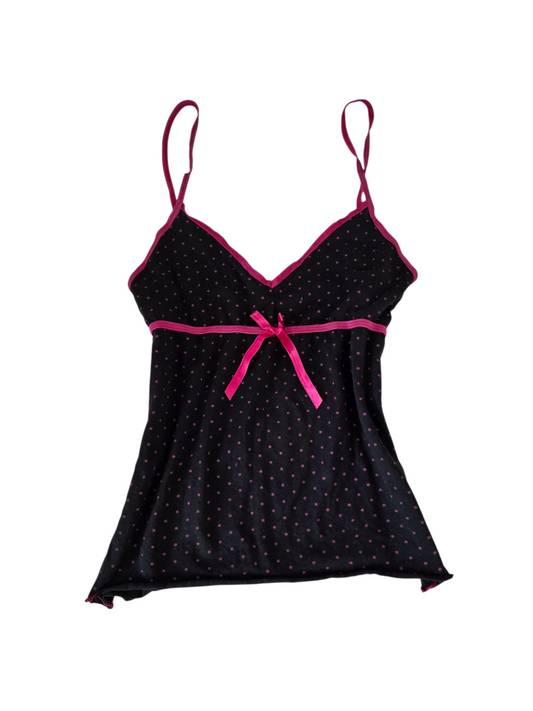 2000s vintage coquette polka dots top babydoll