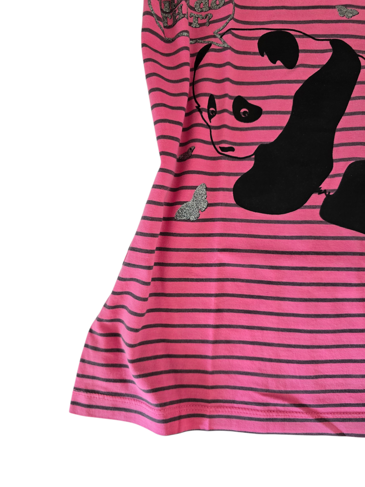2000s vintage indie sleaze striped panda pink tshirt