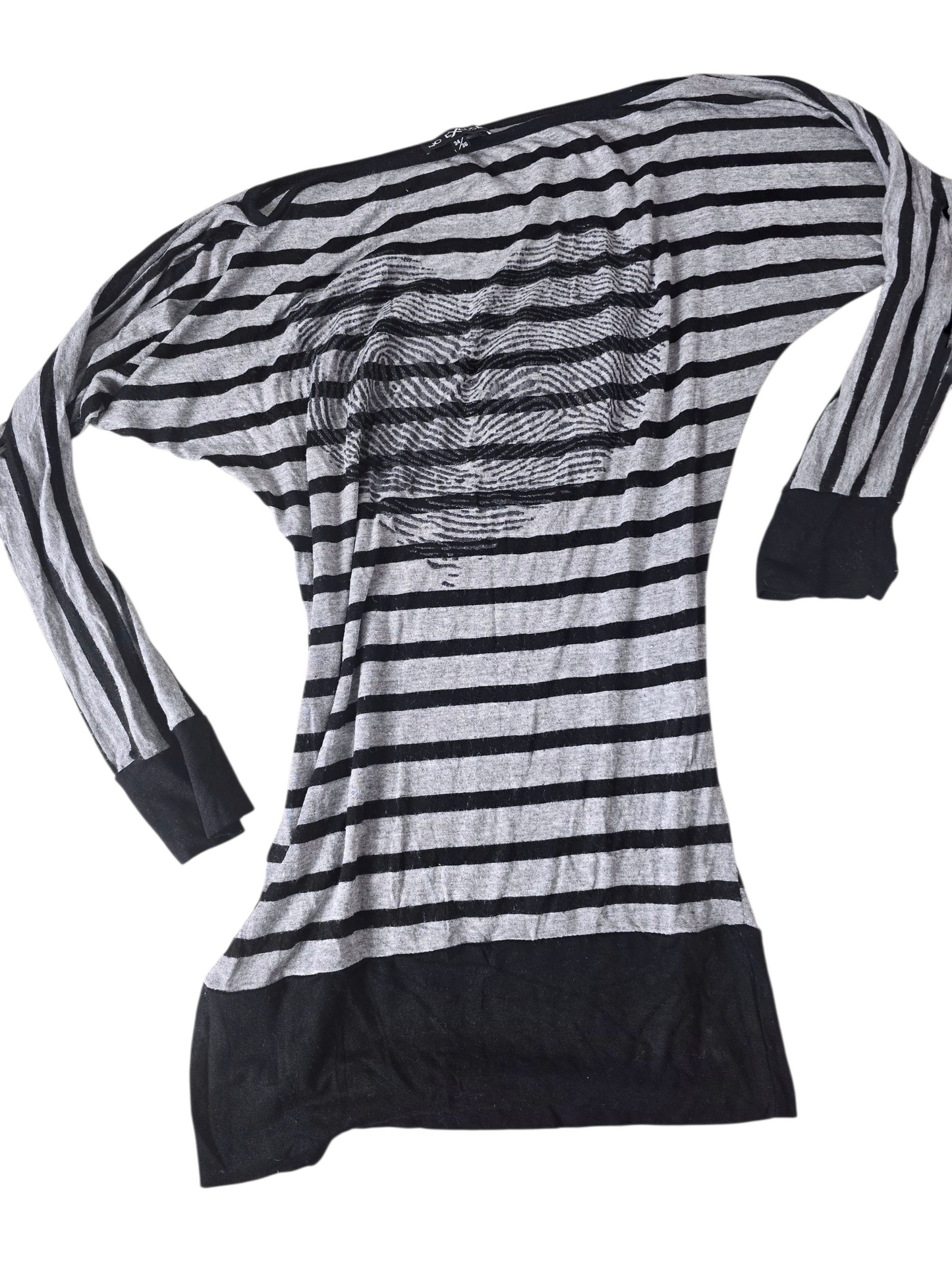 00s vintage softgrunge striped batwing top