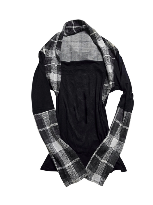 00s vintage coquette plaid fitted top