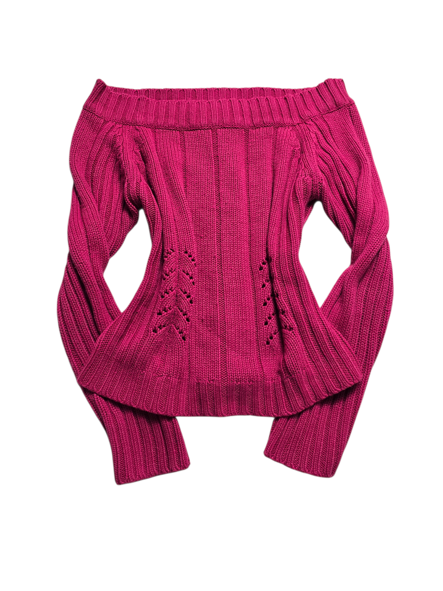 00s vintage coquette off shoulder knit sweater