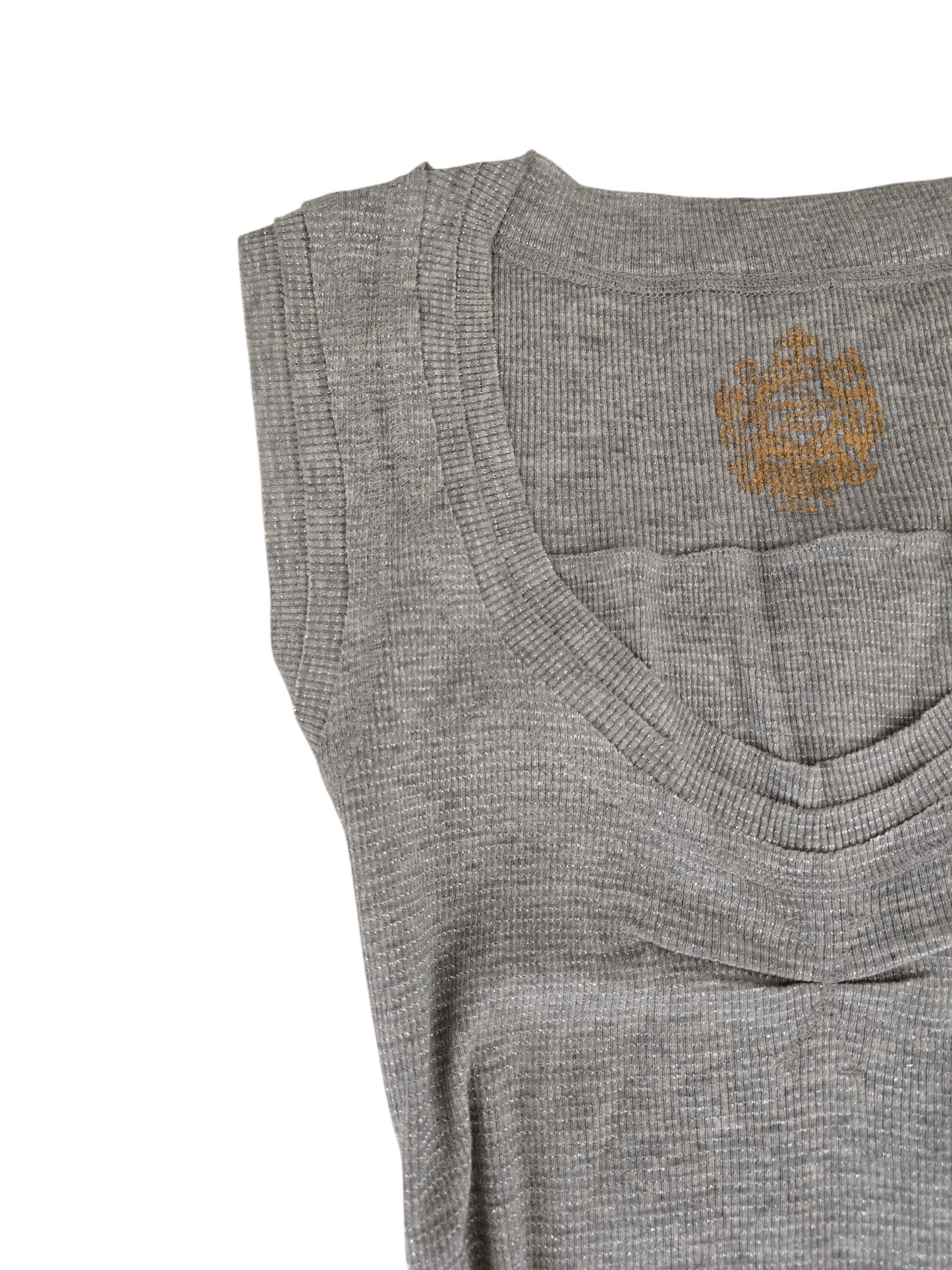 2000s vintage indie sleaze grey shinny top