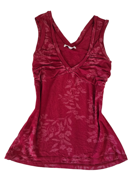 2000s vintage fairy printed floral babydoll top