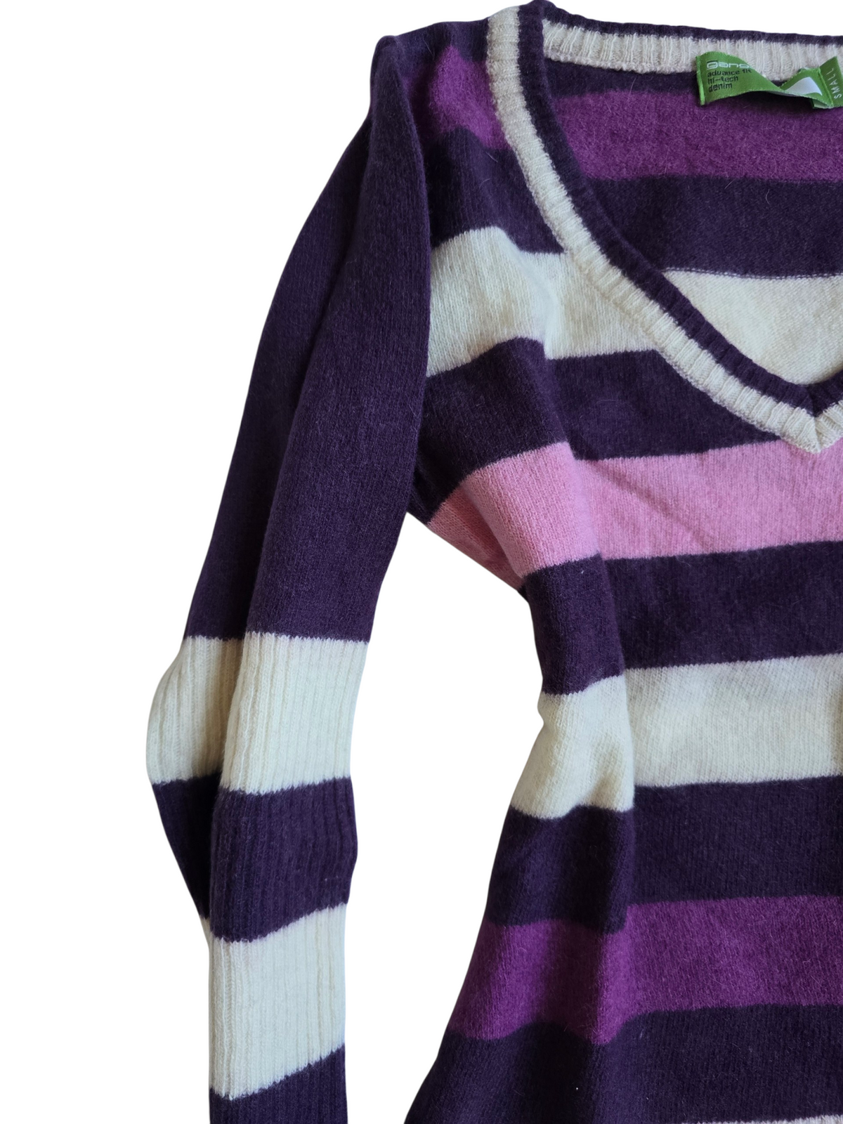 2000s vintage whimsical striped knit sweater