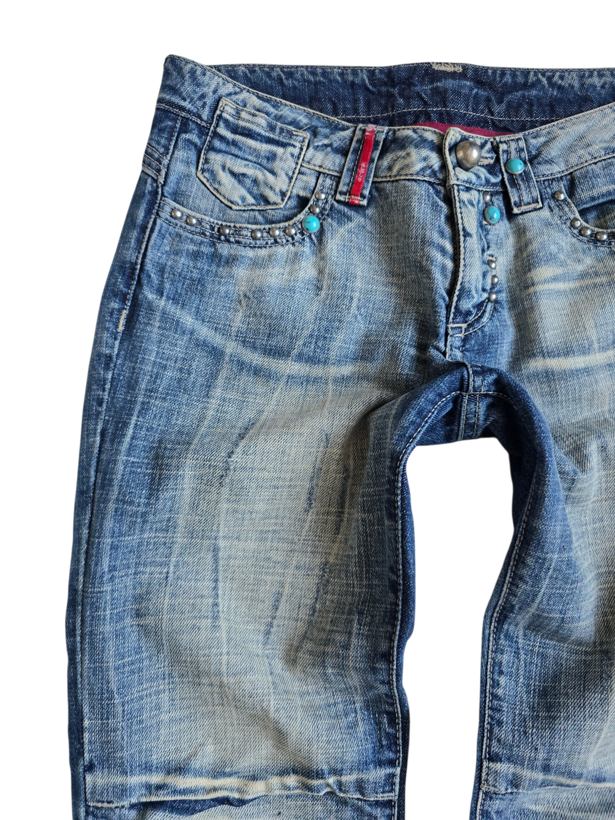 2000s vintage bootcut low rise mcbling studded capri pants