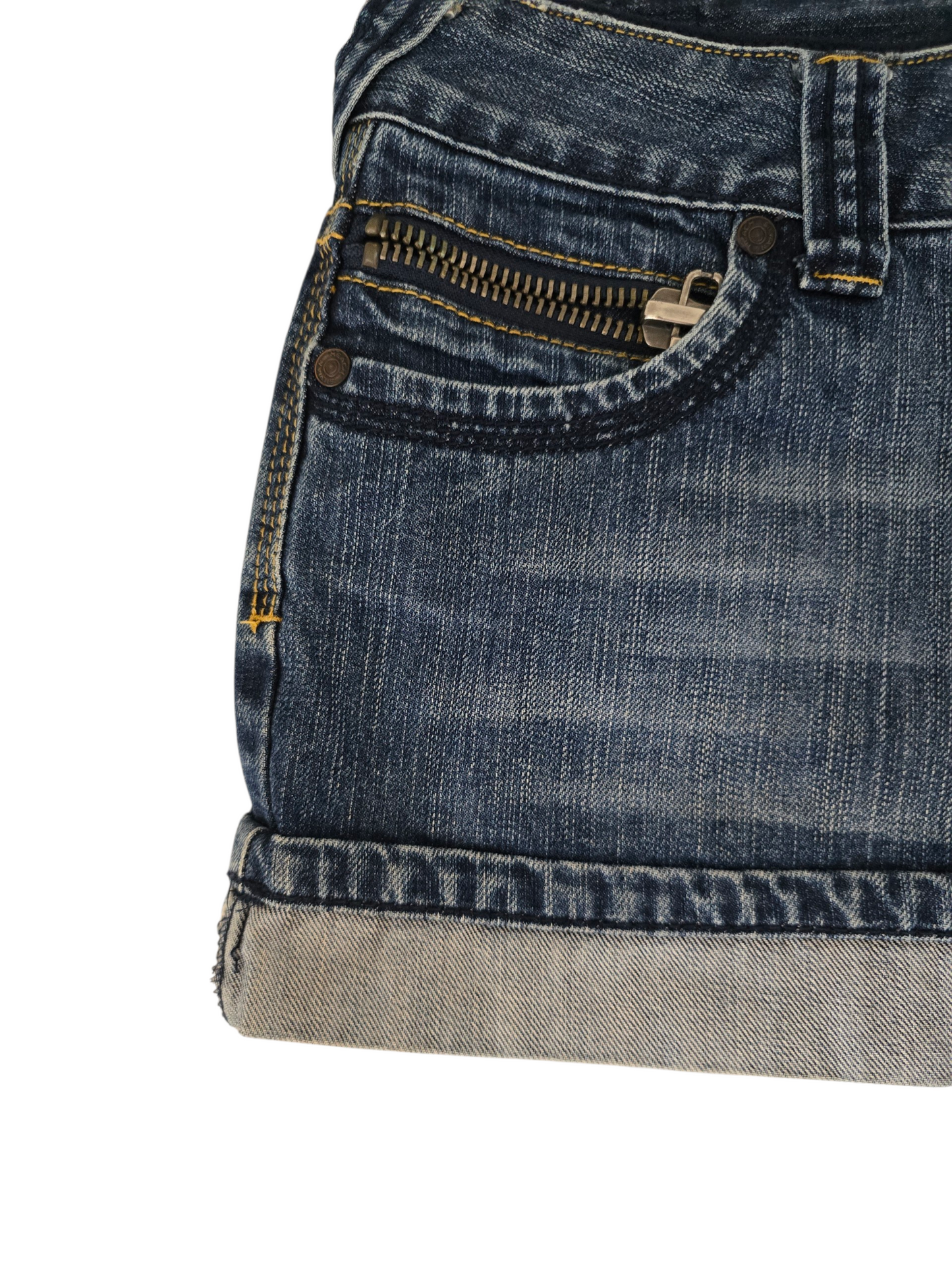 2000s vintage low rise denim mini skirt