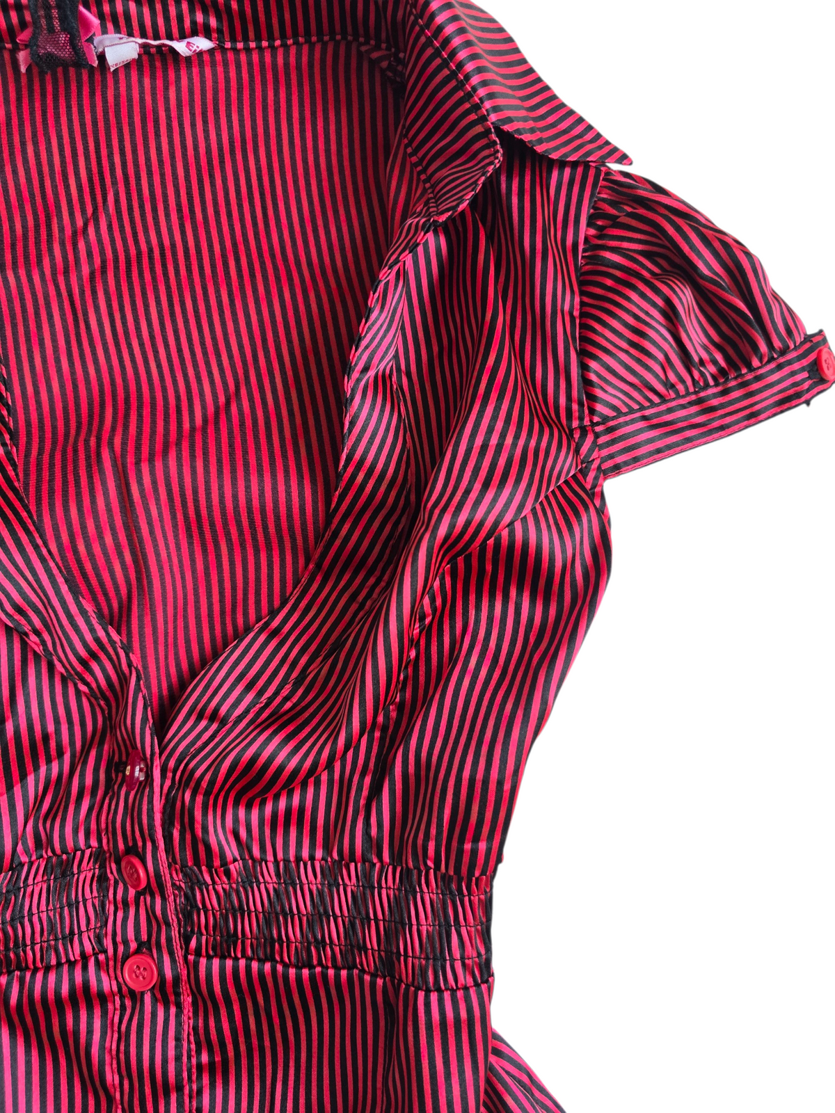 2000s vintage mall goth striped shirt