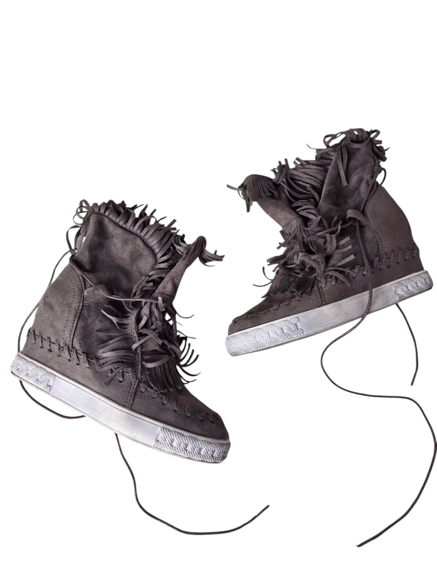 2010 vintage fringes boho wedge sneakers