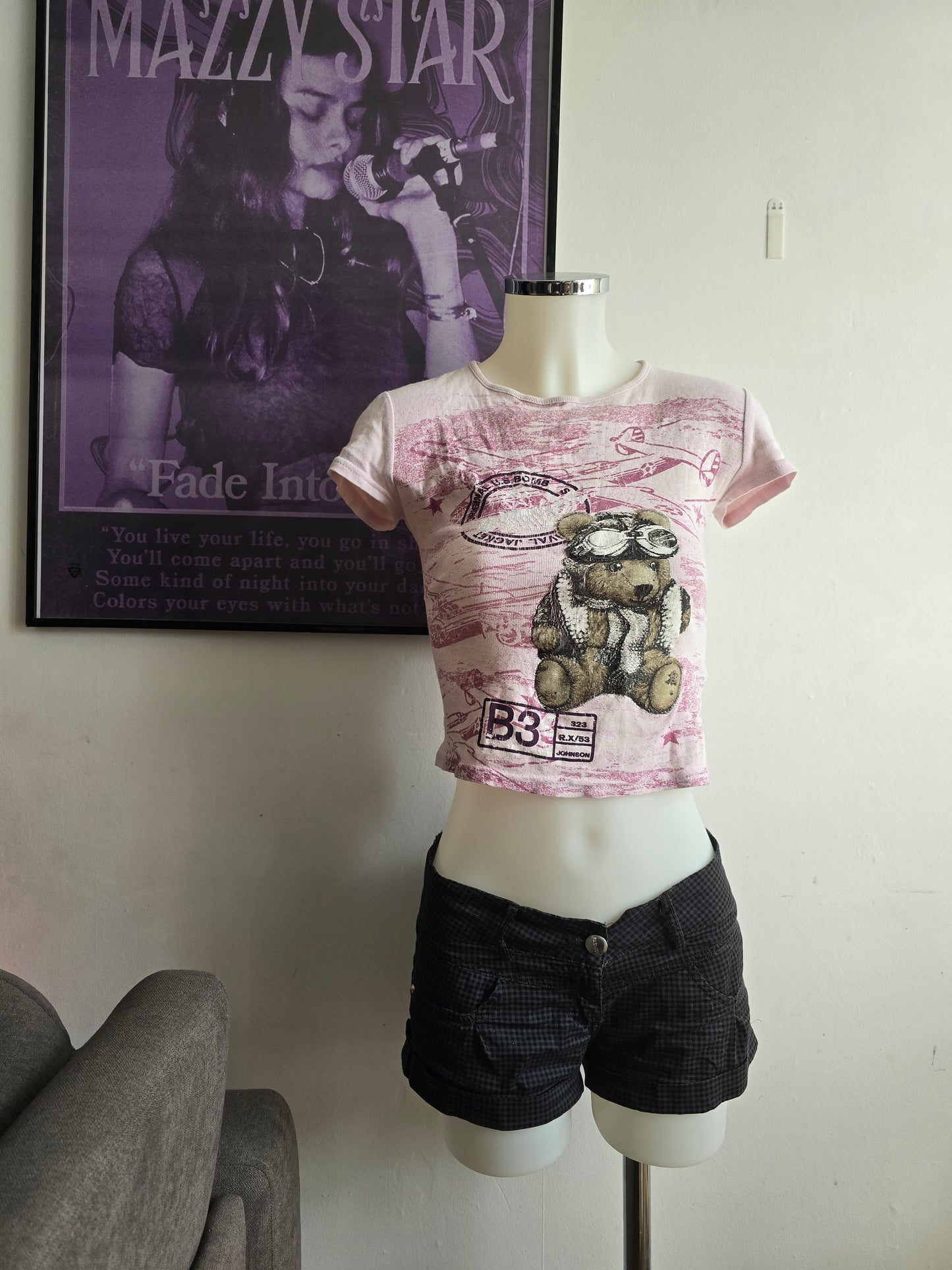 00s vintage teddy bear baby tee
