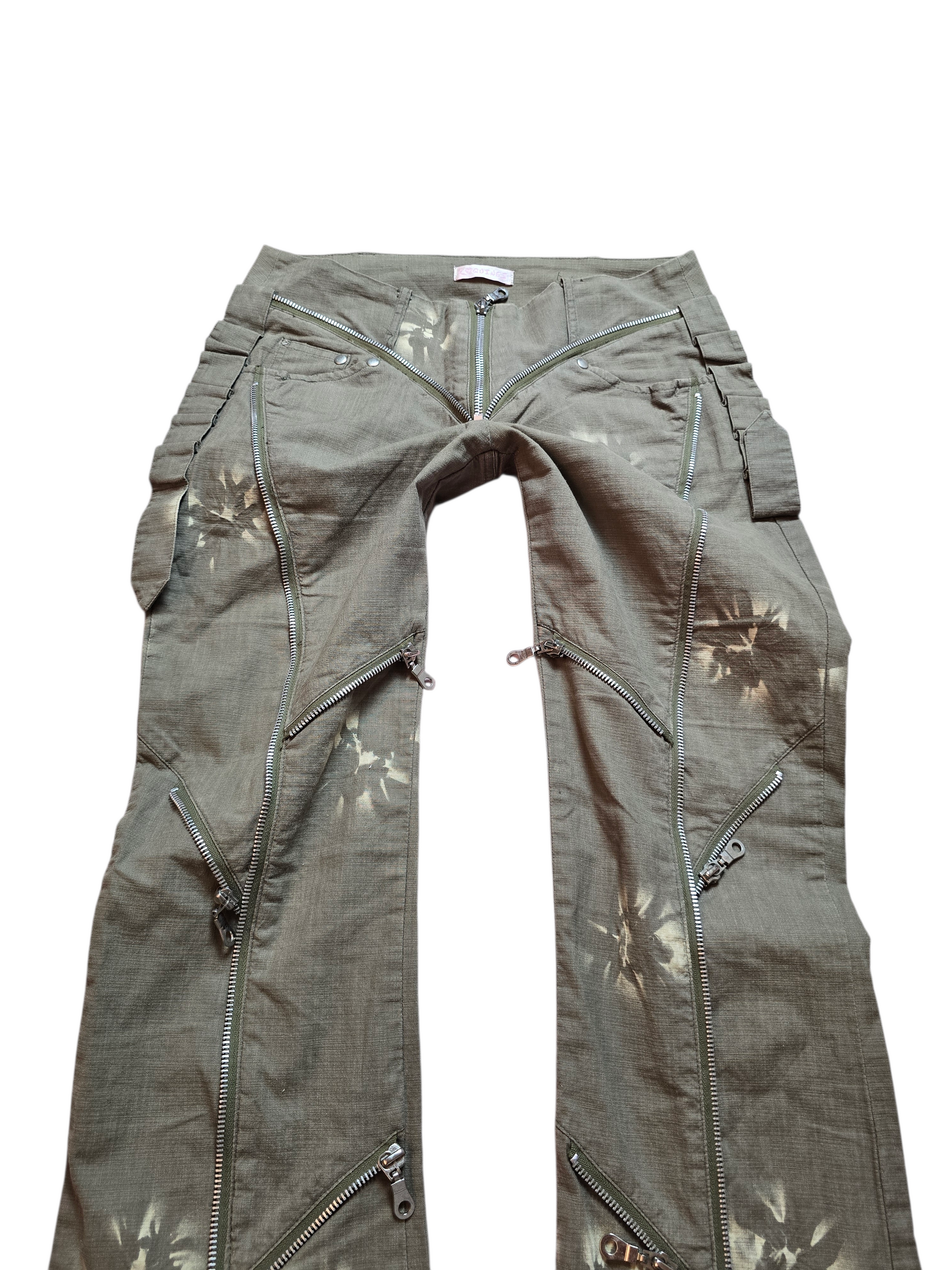 00s vintage softgrunge zip flared pants - zimfriperie