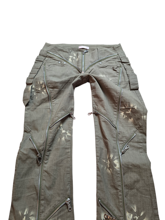 00s vintage softgrunge zip flared pants - zimfriperie