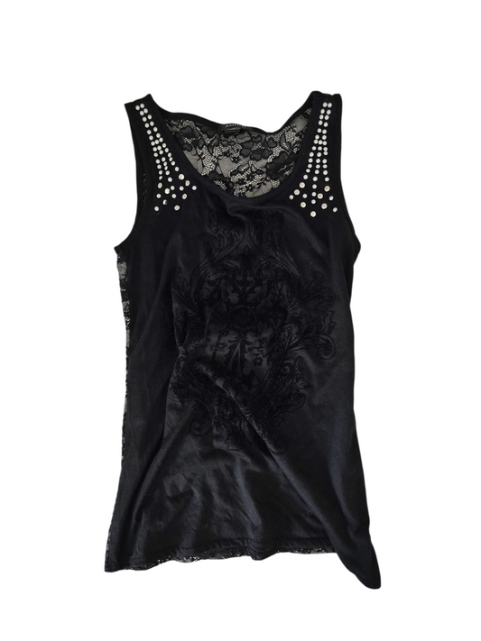 2000s vintage indie sleaze dark studded top - zimfriperie