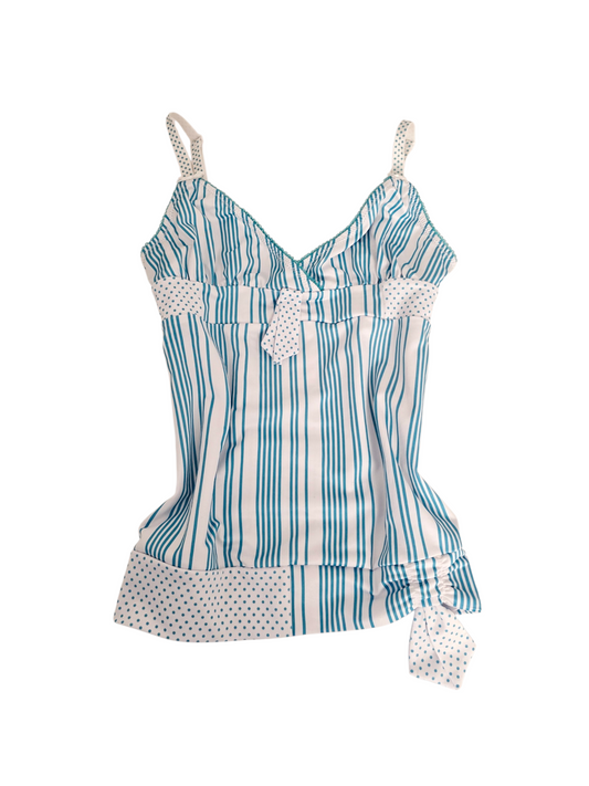 2000s vintage coquette backless striped and polka dots top - zimfriperie