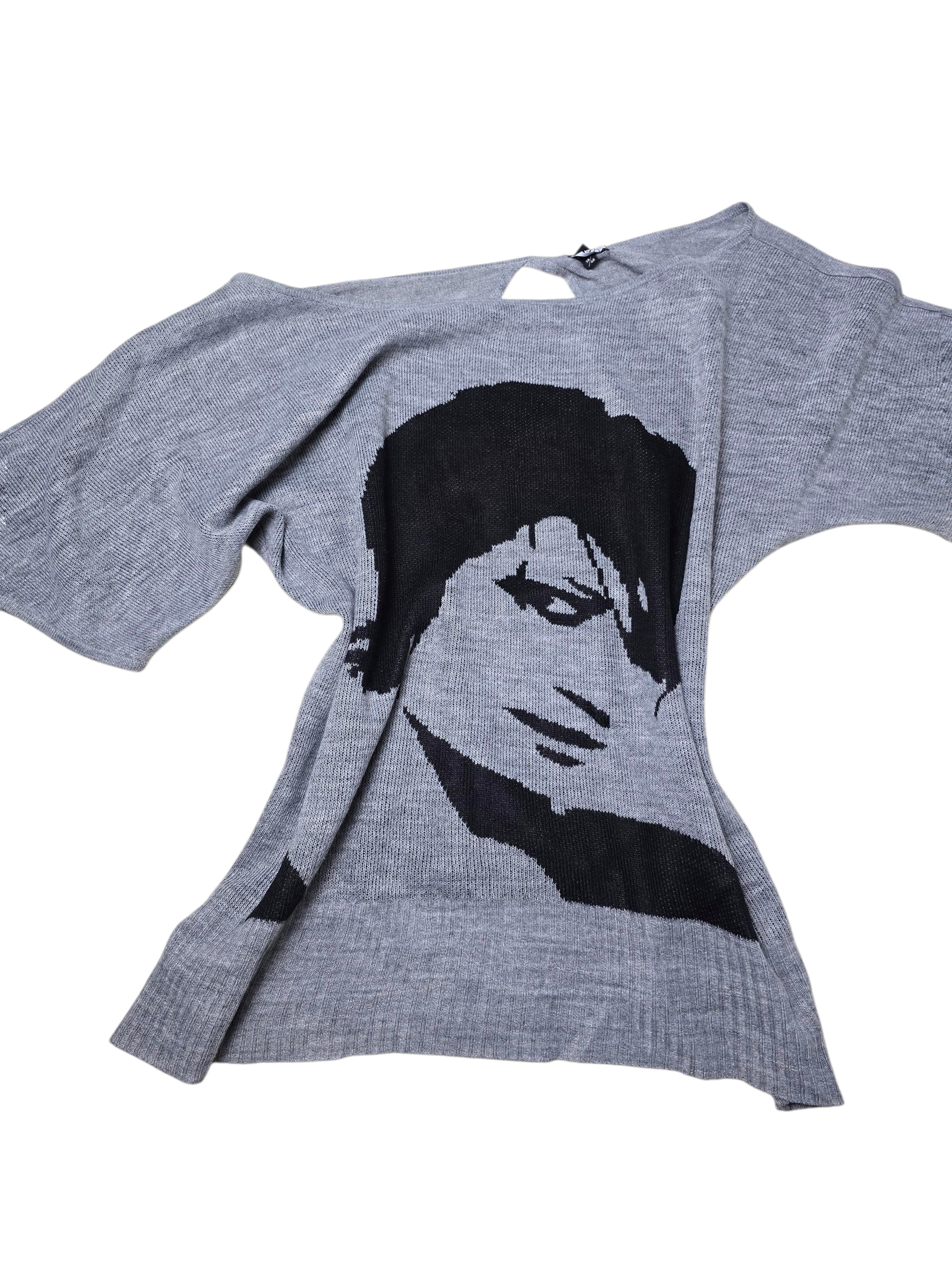 00s vintage indiesleaze indie sleaze printed batwing backless sweater