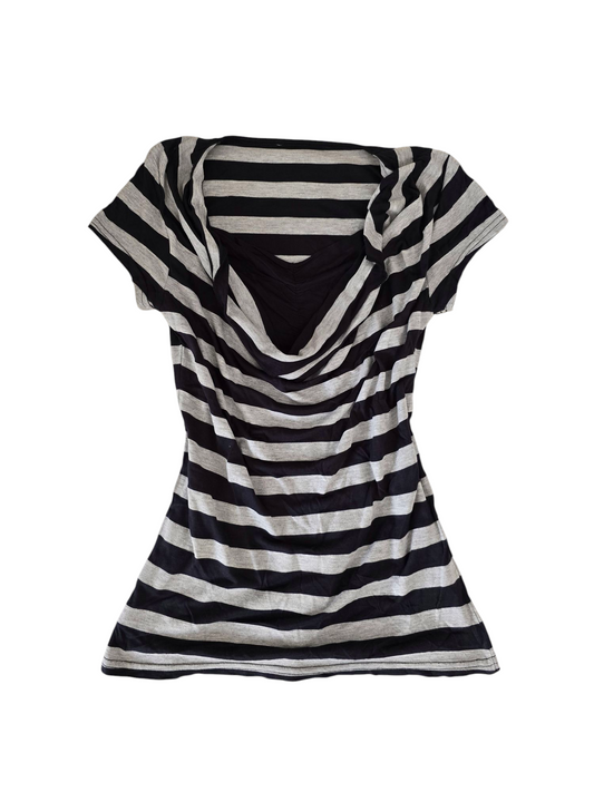 Y2k vintage softgrunge striped draped top