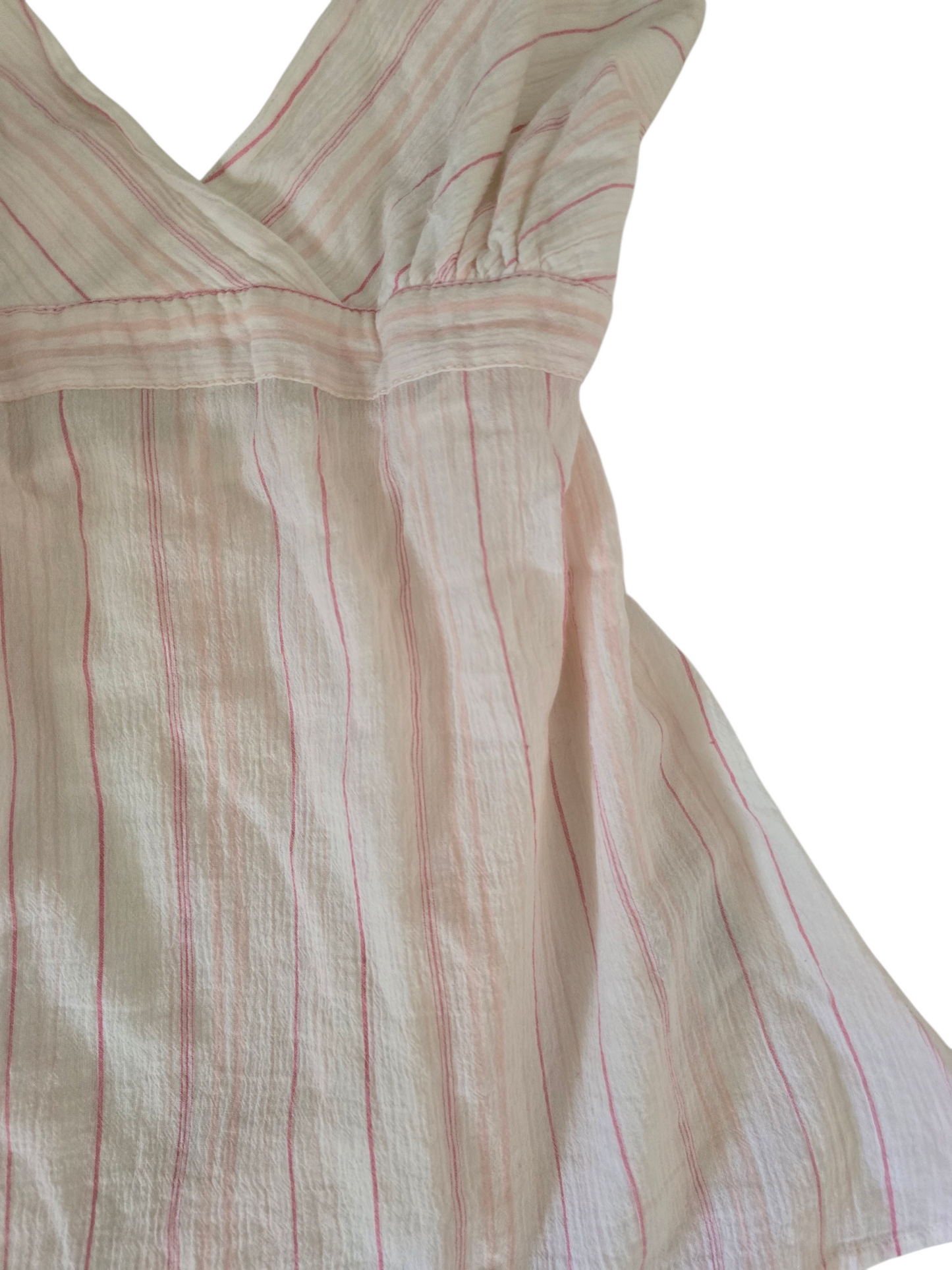 2000s vintage coquette striped backless babydoll top