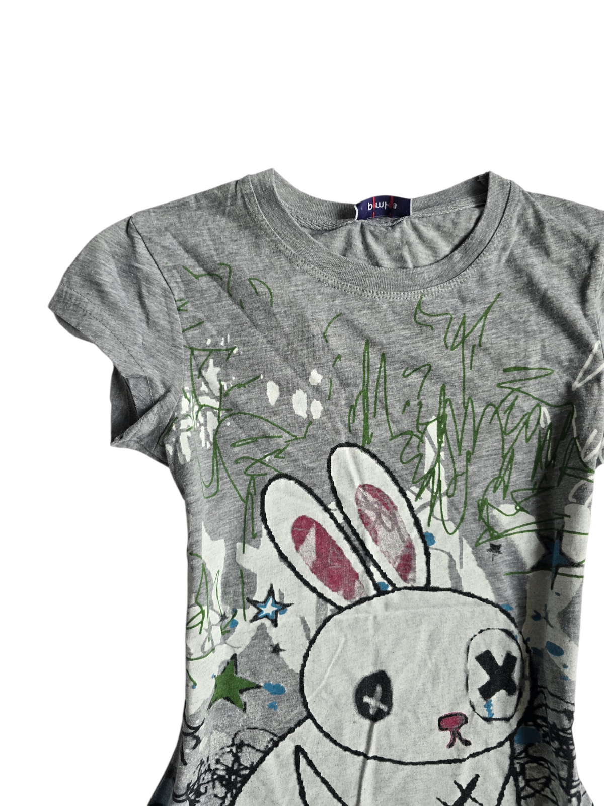 2000s vintage scene emo grey printed top