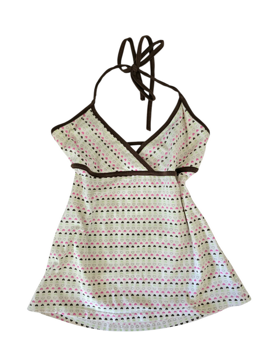 2000s vintage twee printed hearth babydoll backless top