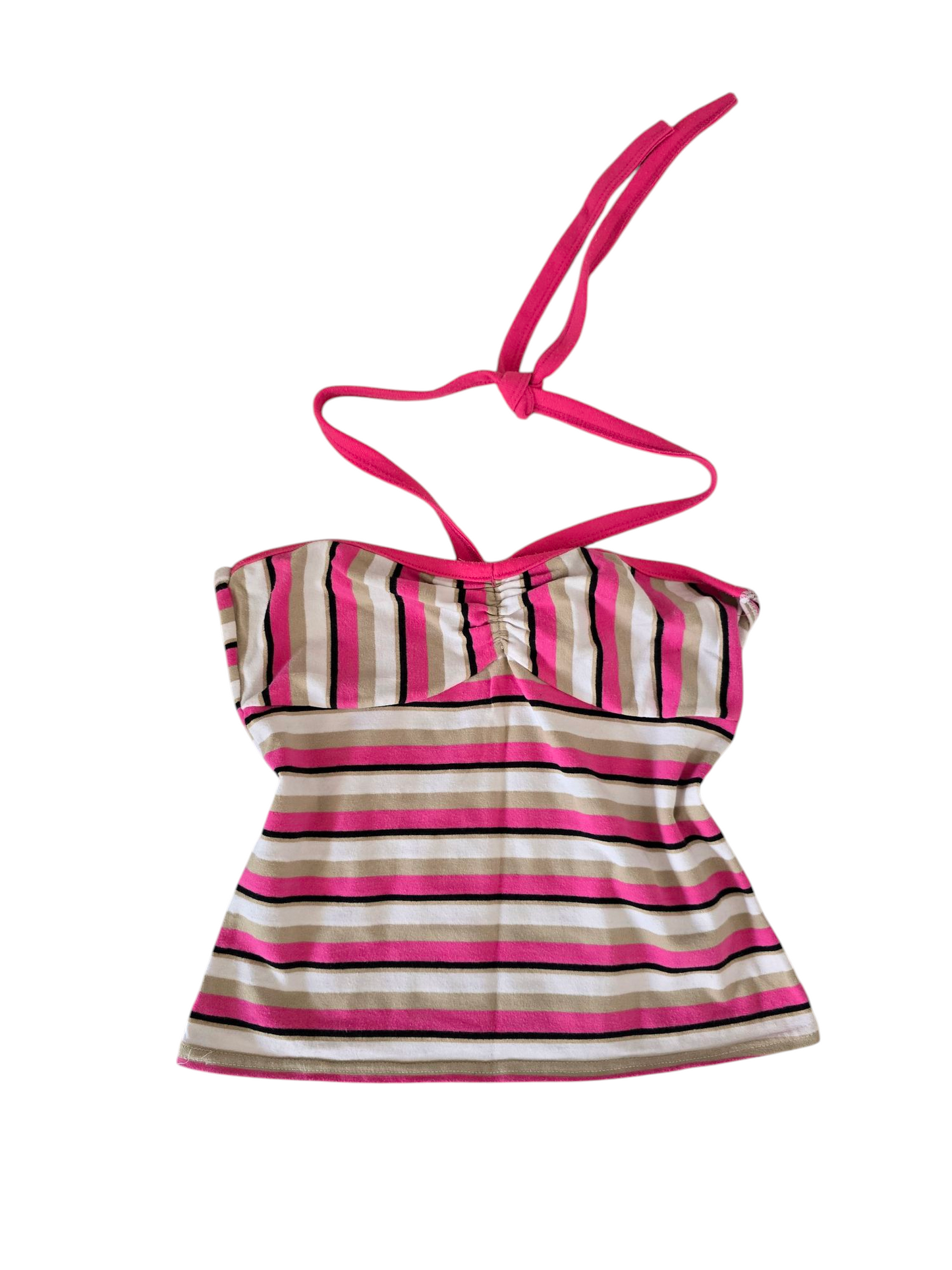 Y2k vintage striped backless top