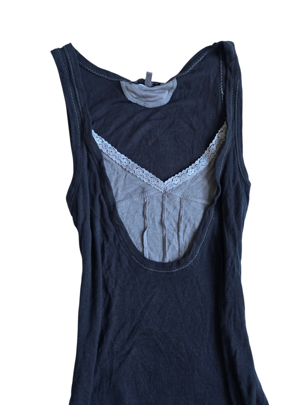 2000s vintage milkmaid grey top