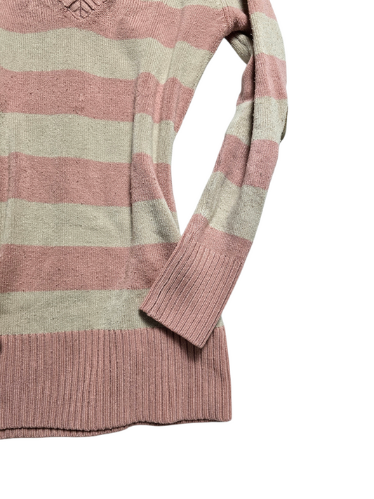 00s vintage striped v-neck knit sweater