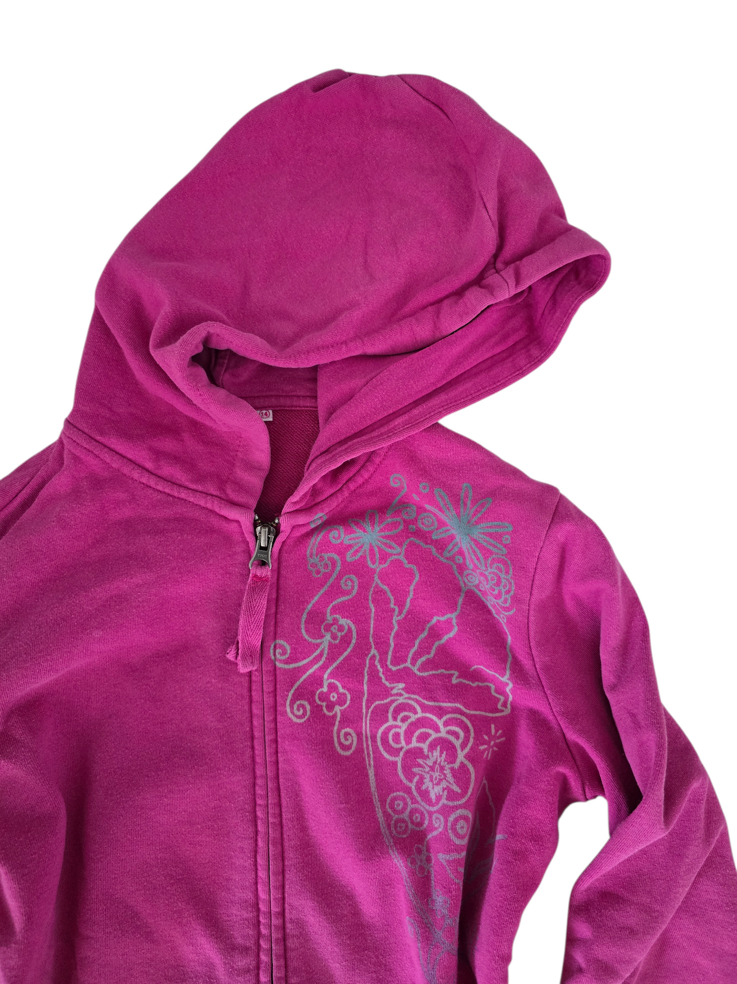 2000s vintage bro hoe bleached pink zip sweater