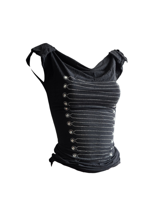 00s vintage dark indie sleaze officier top - zimfriperie