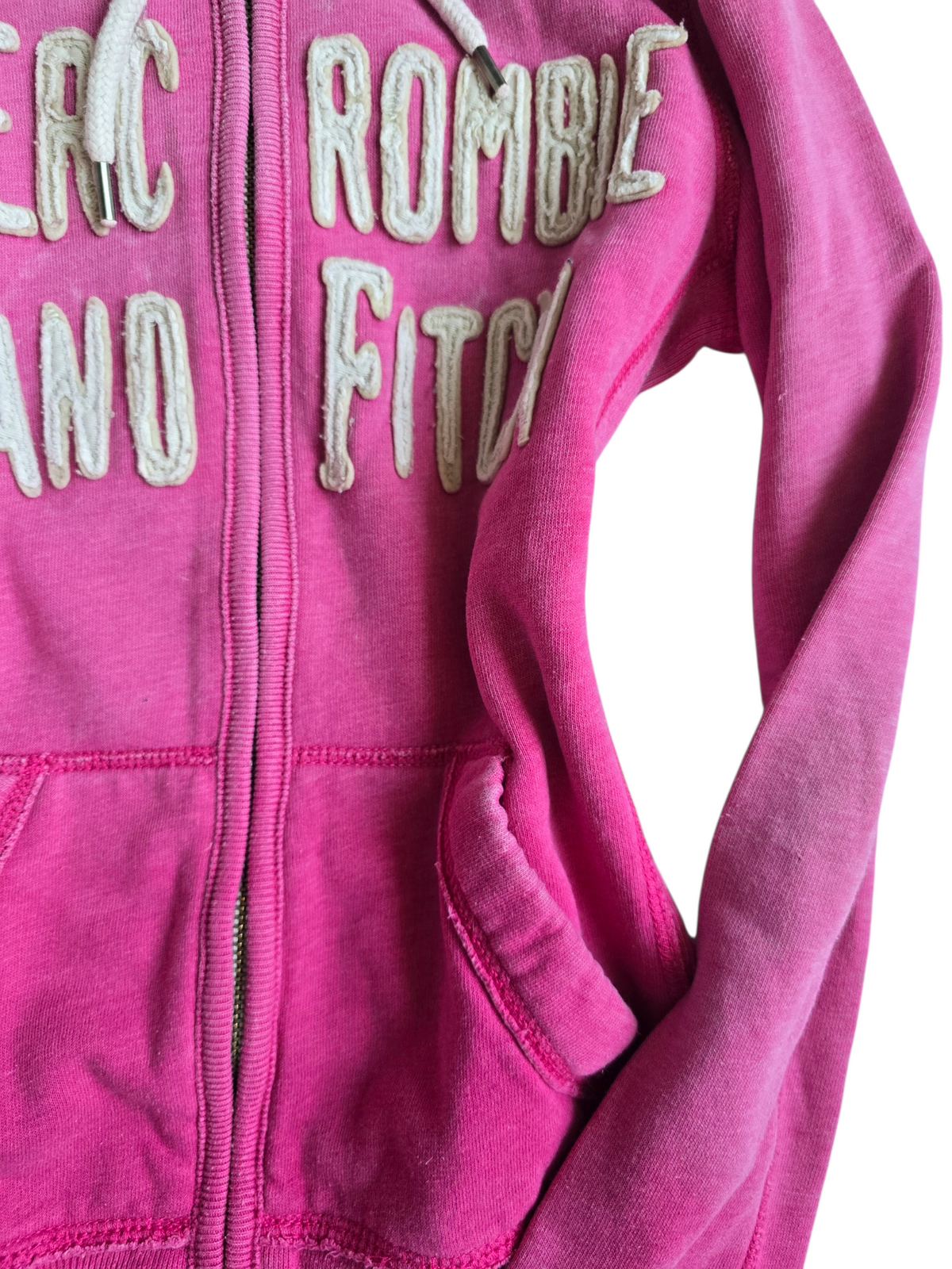 2000s Abercrombie & Fitch vintage pink surf zip sweater