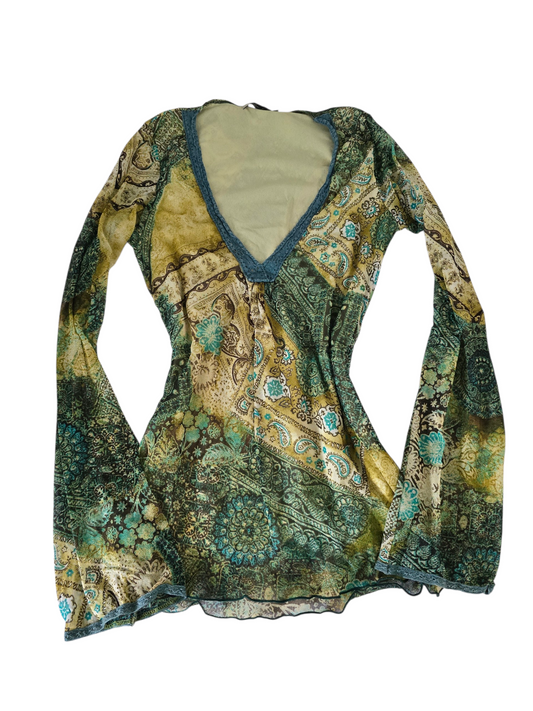 2000s vintage fairy boho green top - zimfriperie