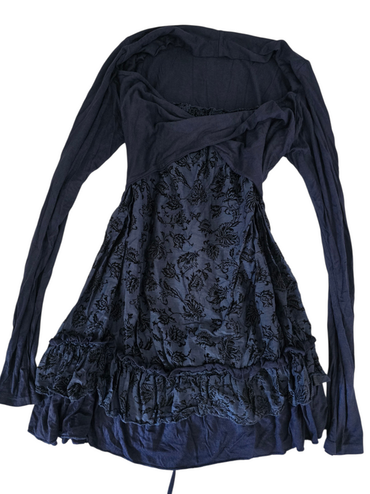 2000s vintage whimsy velvet babydoll dress