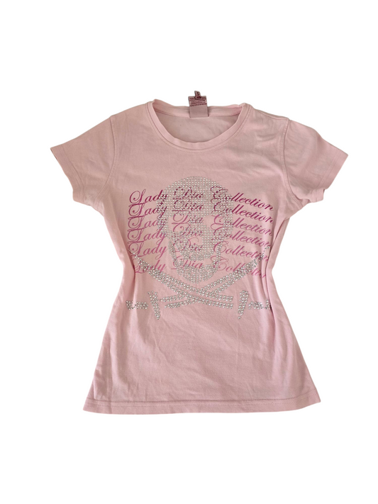 Y2k vintage mcbling rhinestone skull top