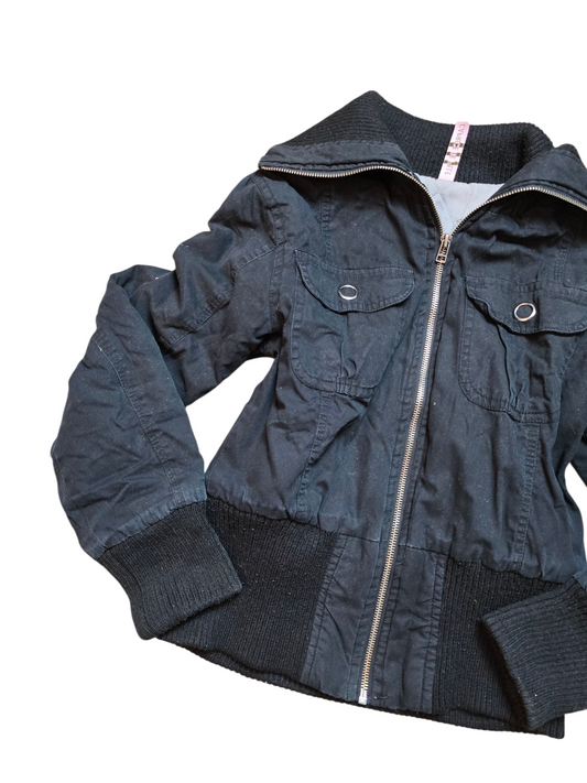 00s vintage coquette zip up softgrunge cotton coat