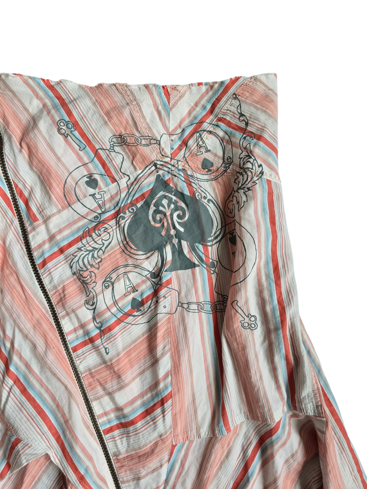 2000s vintage whimsical asymetric striped skirt
