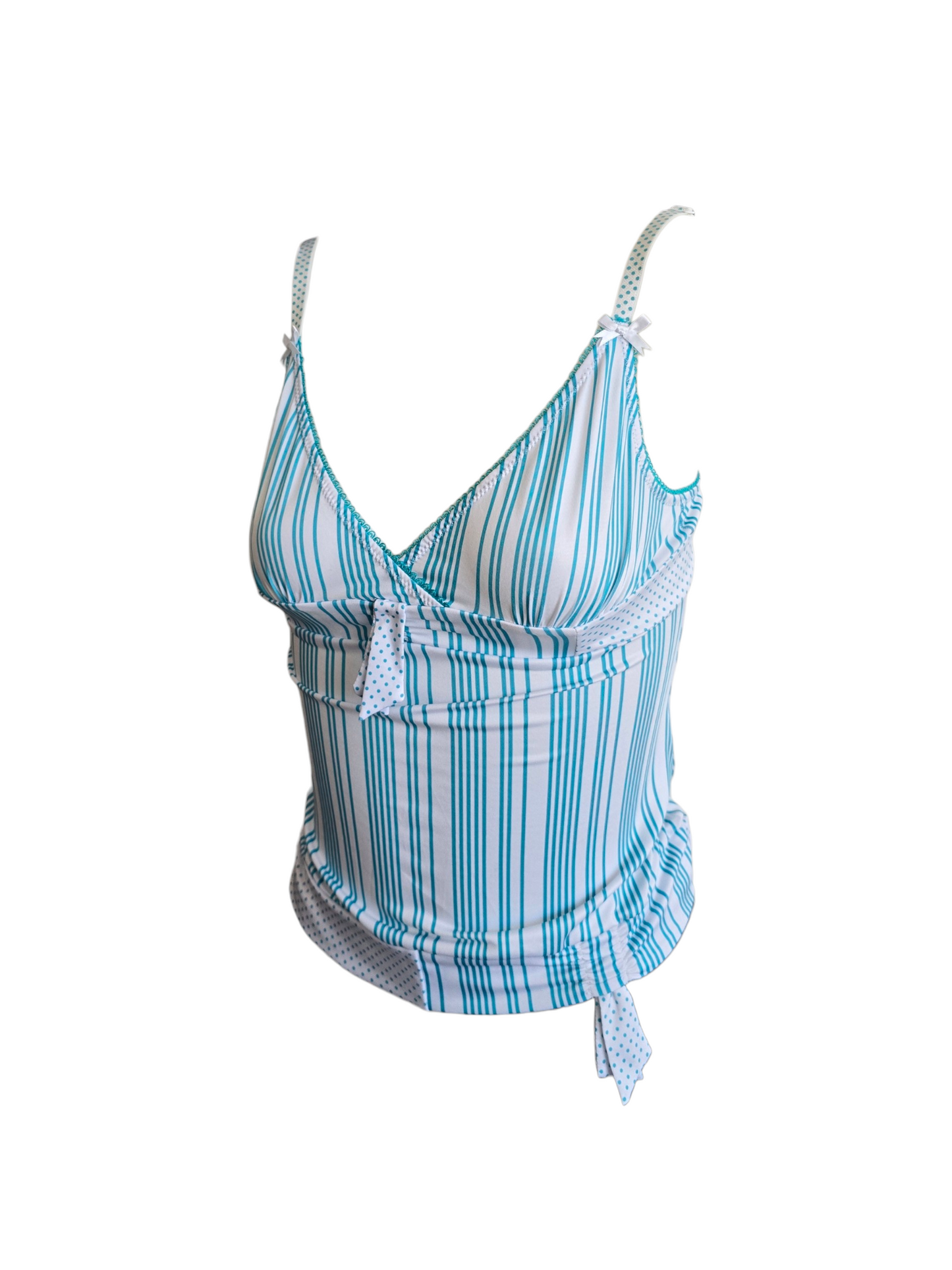 2000s vintage coquette backless striped and polka dots top - zimfriperie