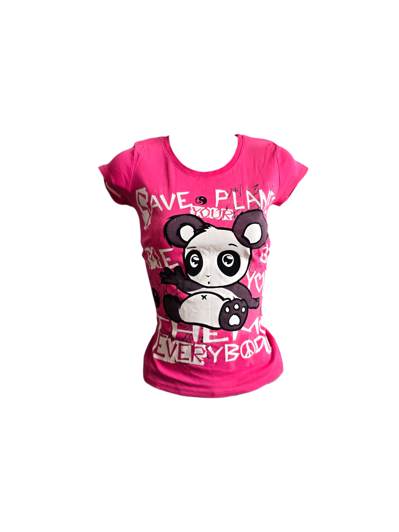 2000s vintage scene printed pink tshirt - zimfriperie