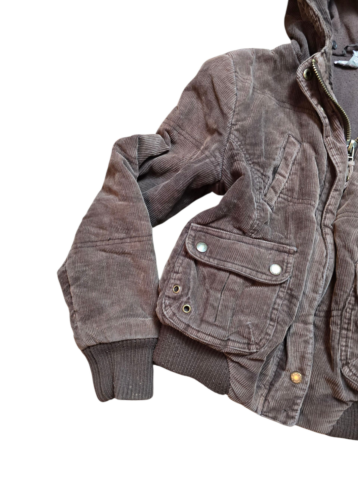 00s vintage zip up softgrunge ribbed hooded coat