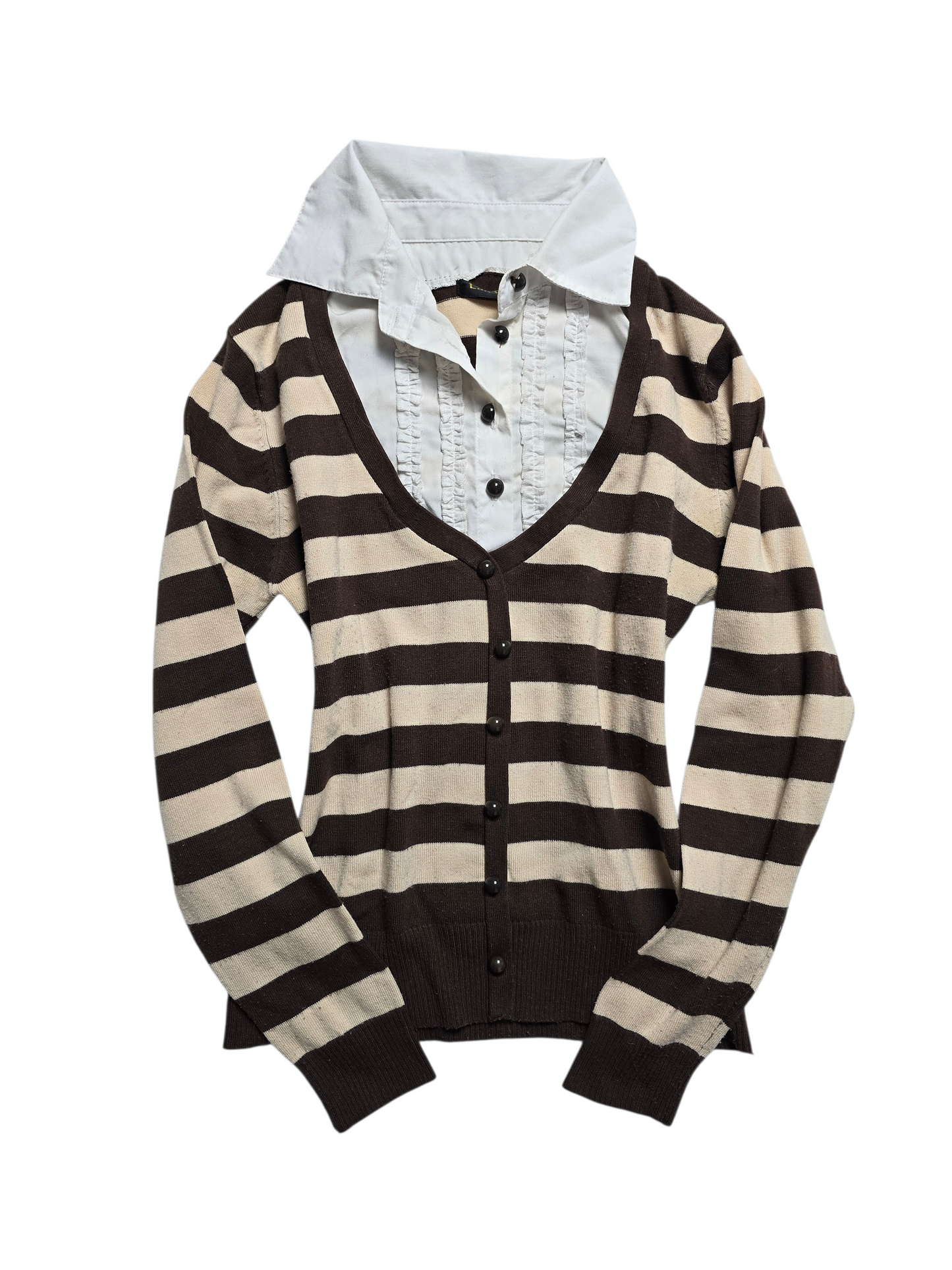 00s vintage striped softgrunge shirt knit sweater