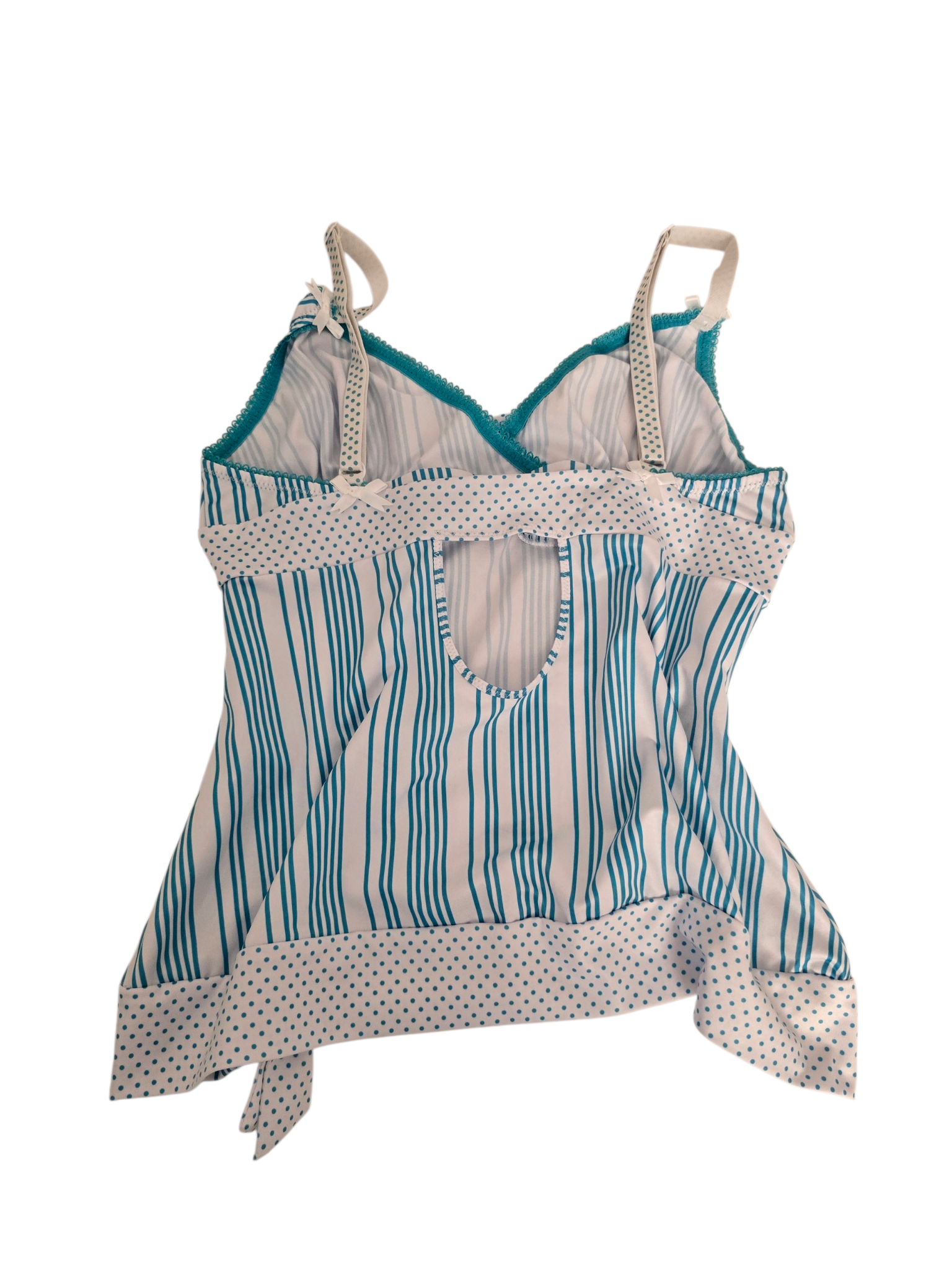2000s vintage coquette backless striped and polka dots top - zimfriperie
