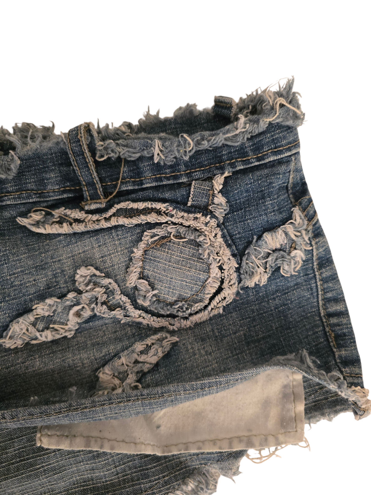 2000s fairy softgrunge denim low rise mini short