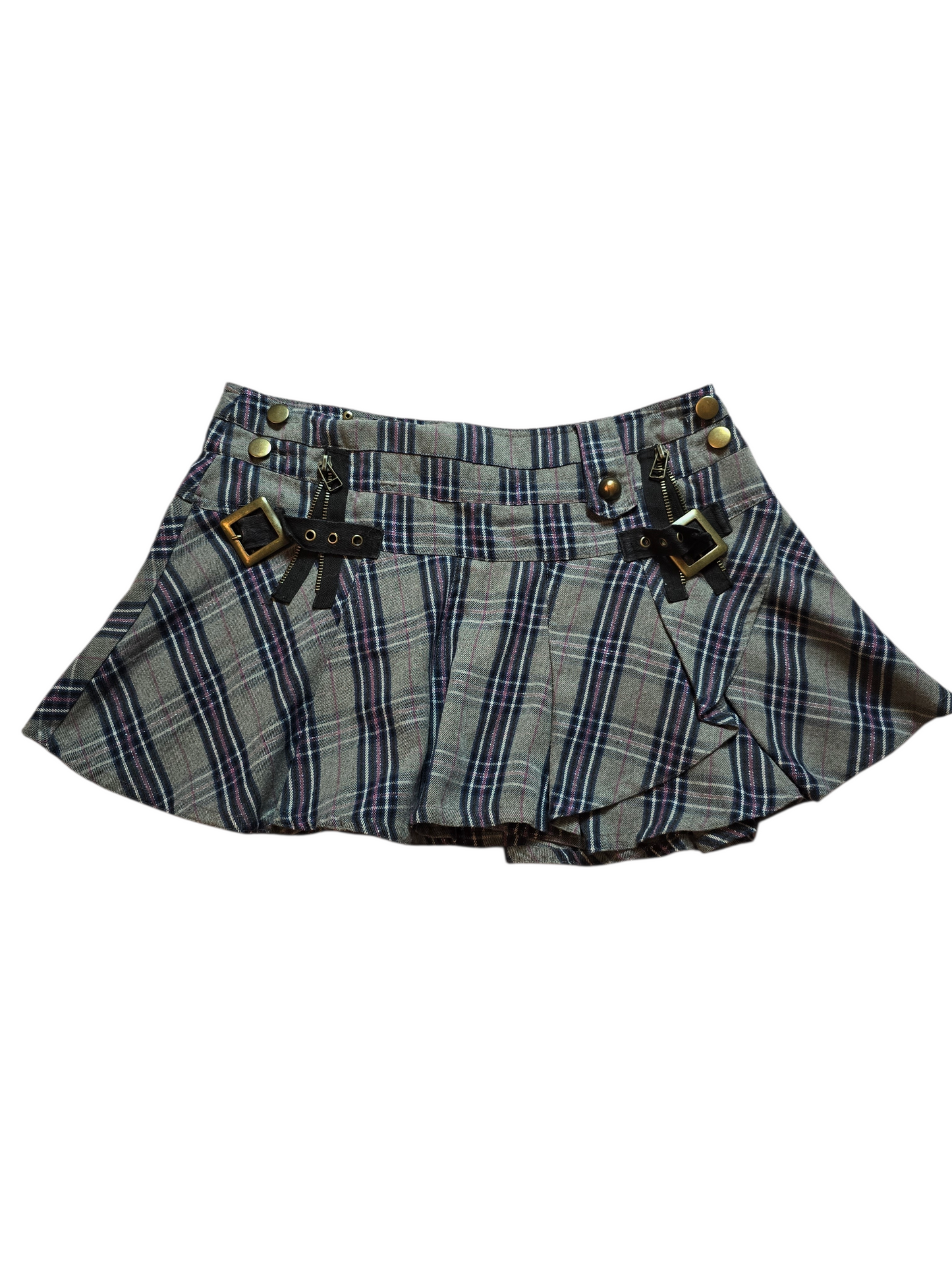 00s vintage softgrunge plaid pleated mini skirt - zimfriperie