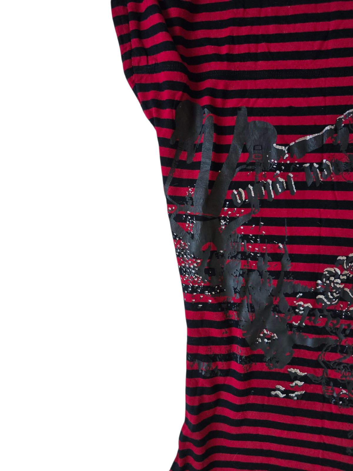 2000s vintage emo goth striped dress