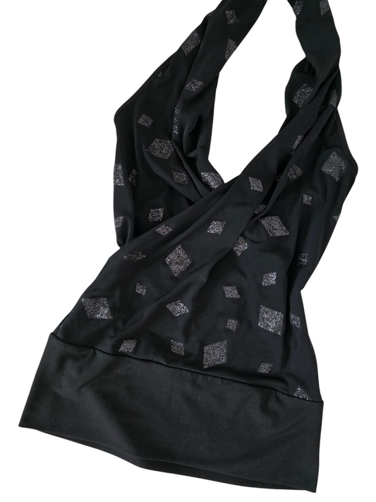 Y2k vintage indie sleaze wrap backless top