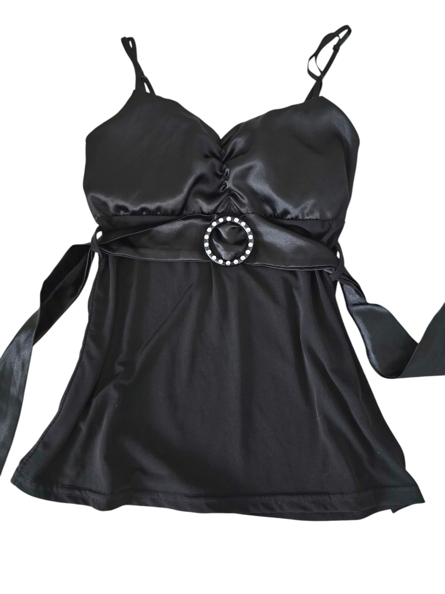 Top y2k vintage mcbling satin strass 00s 2000s