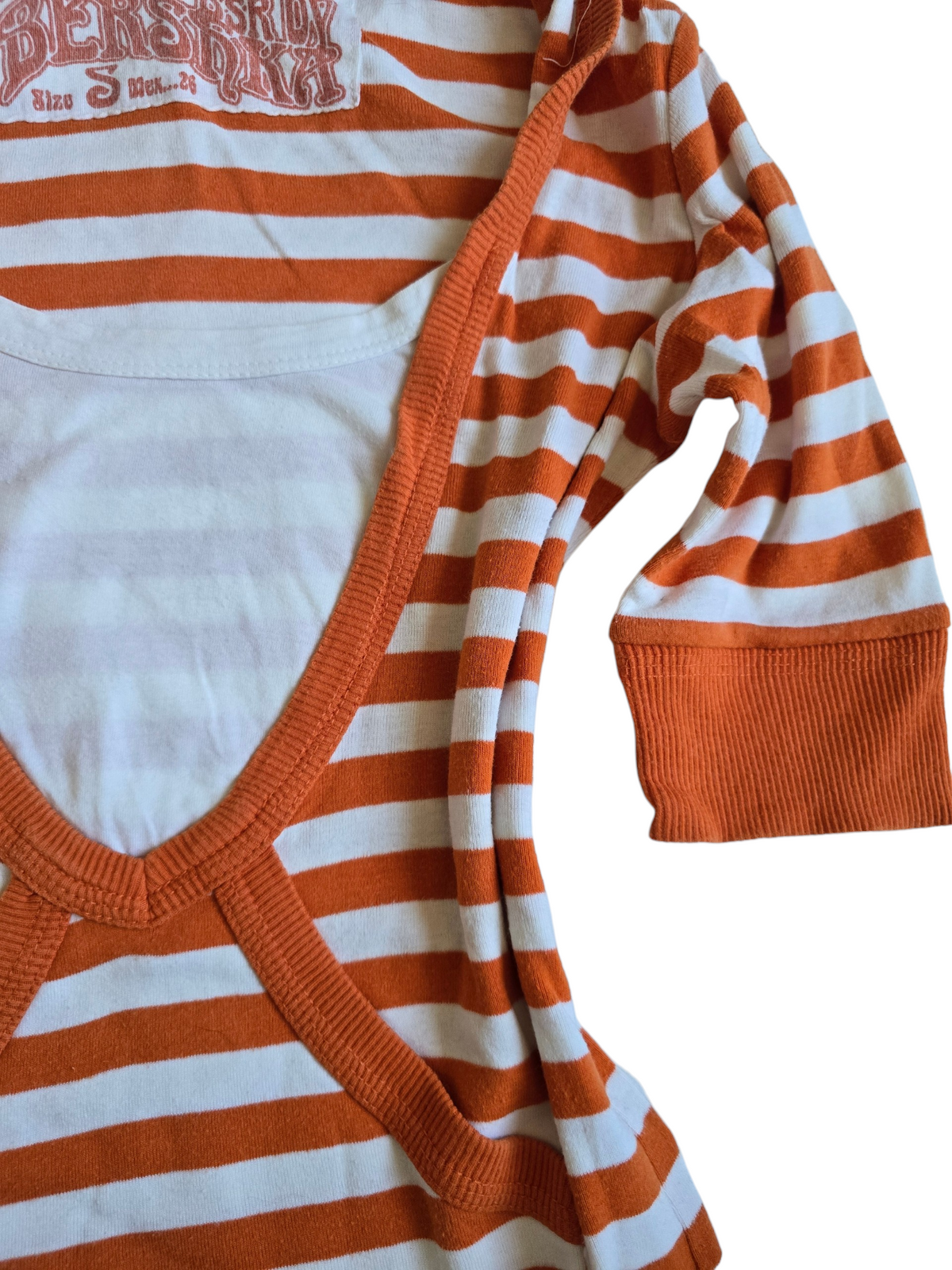 2000s vintage indie sleaze striped fitted top